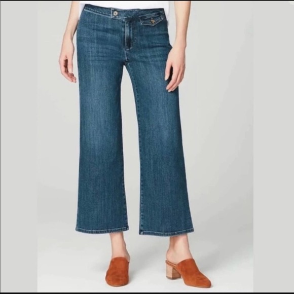 J. Jill Denim - J Jill Denim Tab-Waist Full Leg Crop Jeans Womens 8 NWT Siena Wash